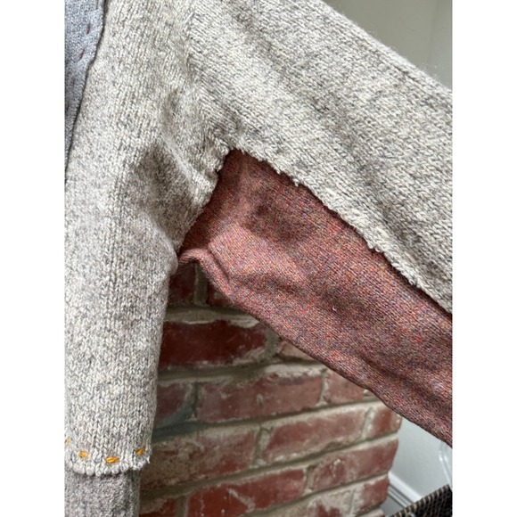 AS‎ IS Crispina FFrench Designs OS Handmade Patchwork Art-to-Wear Hoodie Sweater - Picture 15 of 16